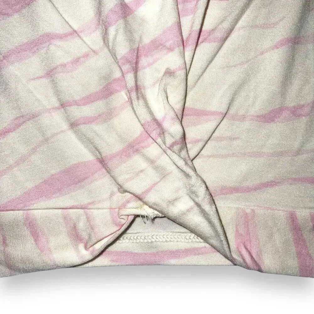 Old Navy Luxe Girls Tank Top Shirt Twist Hem Pink Stripe Animal Print Medium 8